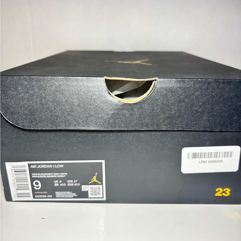 Air Jordan 1 Low True Blue Cement - 553558-412 - Size 9 - Picture 9 of 14